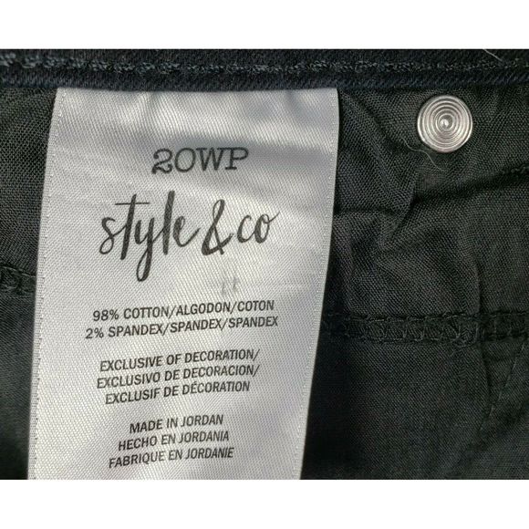 Style & Co Woman Straight Leg Black Jeans Sz 20WP - Picture 7 of 9